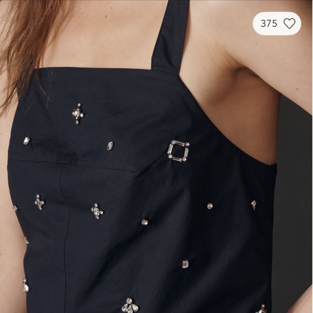 NWT Mauve Embellished Navy Top ✨💎 - Picture 3 of 5